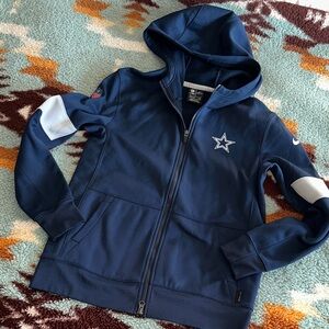 Nike kids on field dallas cowboys Navy zip up hoodie jacket size Large